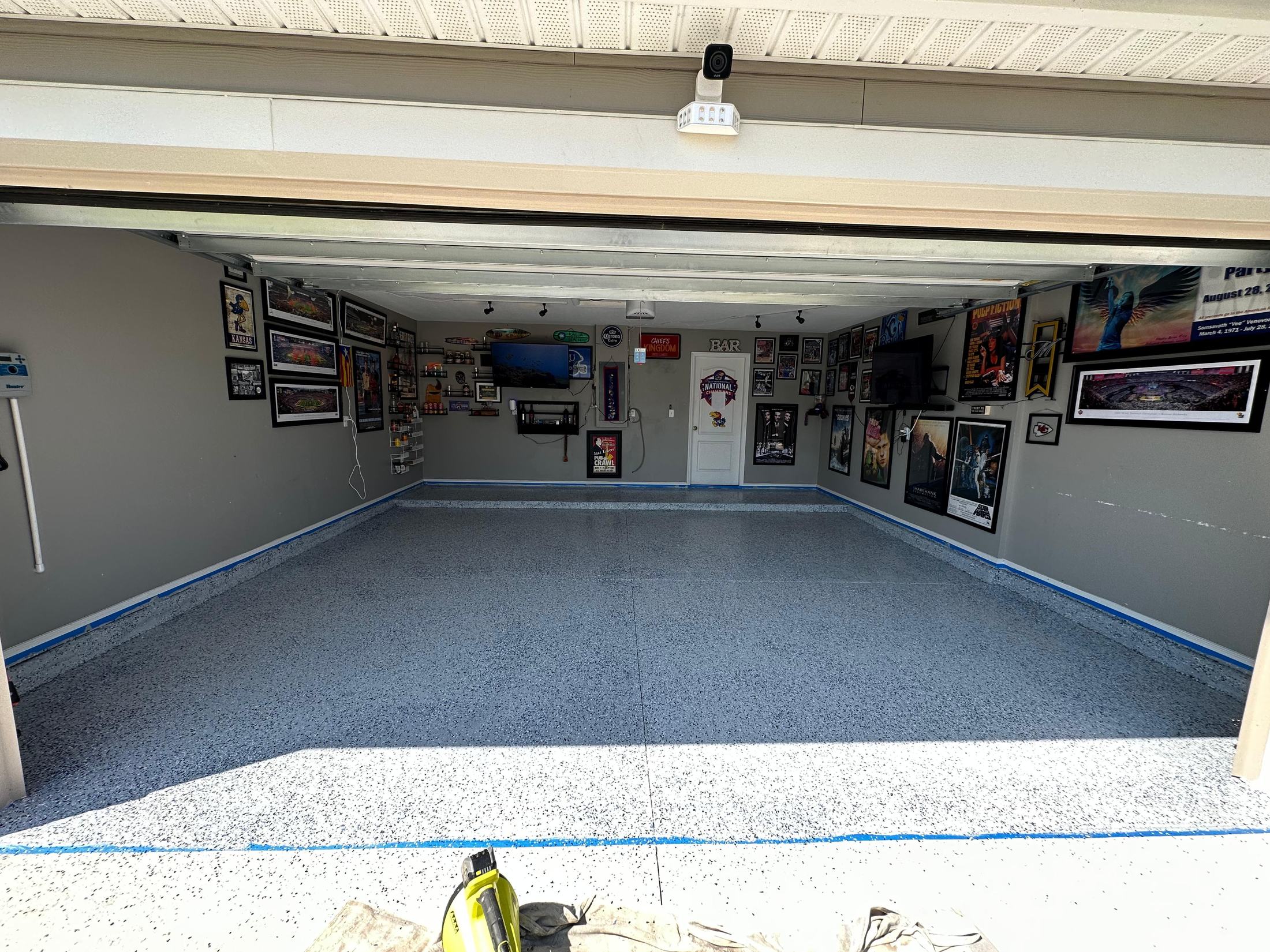 Garage with new epoxy floor